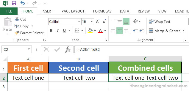 How to combine multiple cells in excel