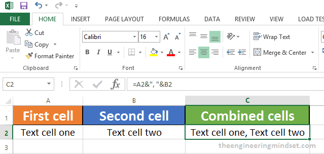 How to combine two cells in excel with a comma between
