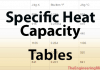 Specific Heat Capacity table