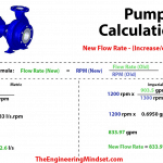How to calculate pump flow rate from an increase or decrease in pump speed RPM