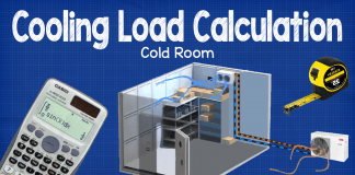 Cooling load calculation cold room