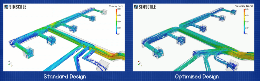 CFD ductwork design standard and optimised