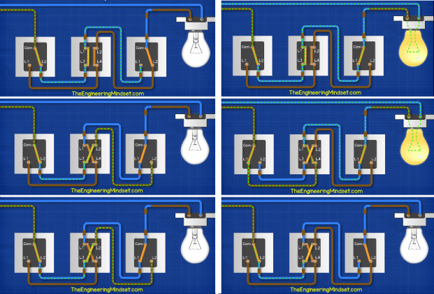 Intermediate Switch Lighting Circuits (EU/UK) - The Engineering Mindset