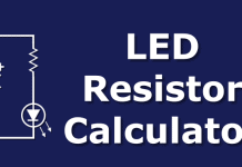 Single LED resistor calculator